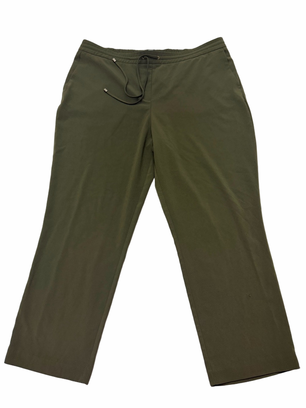 Hilary Randley XXL Woman Lady Olive Green Drawstring Elastic Waist Ponte Pants